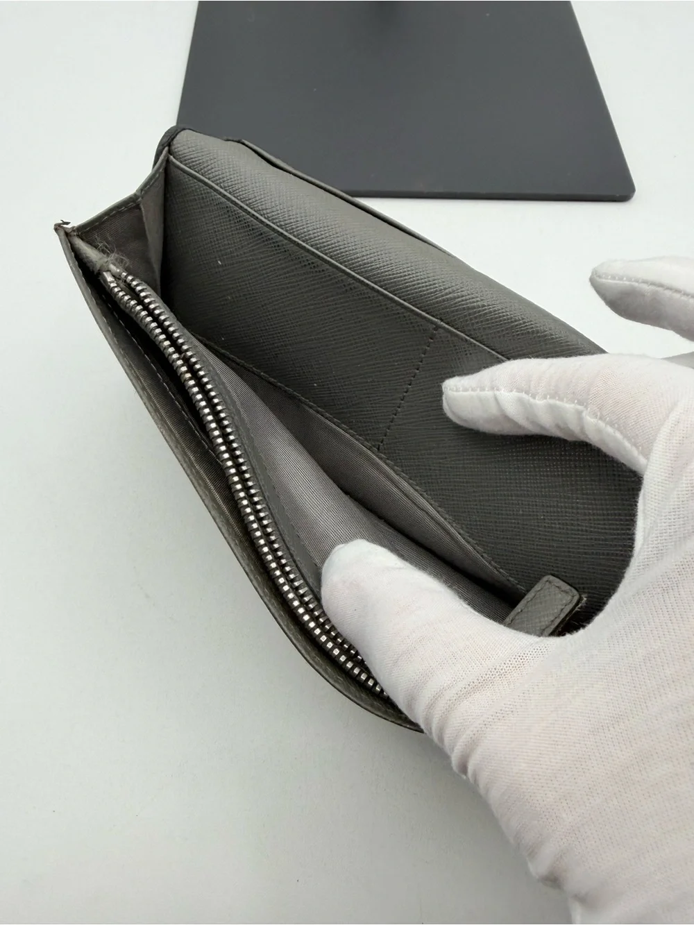 Prada Long Saffiano Leather Bi Fold Wallet